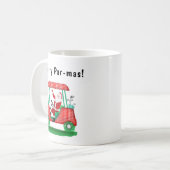 Santa im Weihnachts-Golfwagen Kaffeetasse (Vorderseite Links)
