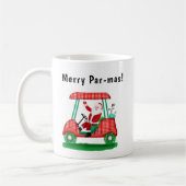 Santa im Weihnachts-Golfwagen Kaffeetasse (Links)