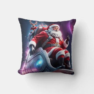 Santa im Weltraum Eine futuristische Weihnachts- Kissen