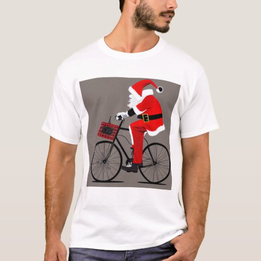 Santa in a Bike T-Shirt (Vorderseite)