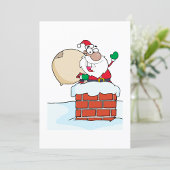 Santa in a Chimney Festliche Einladung