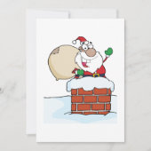 Santa in a Chimney Festliche Einladung (Vorderseite)