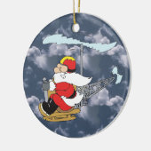 Santa in a Helicopter Ornament (Links)