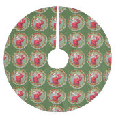 Santa in a Kranz Polyester Weihnachtsbaumdecke (Vorderseite)