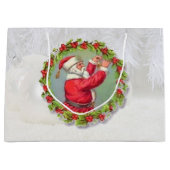 Santa in a Kreath große Geschenktasche Geschenktüte (Vorderseite)