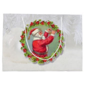 Santa in a Kreath große Geschenktasche Geschenktüte (Rückseite)