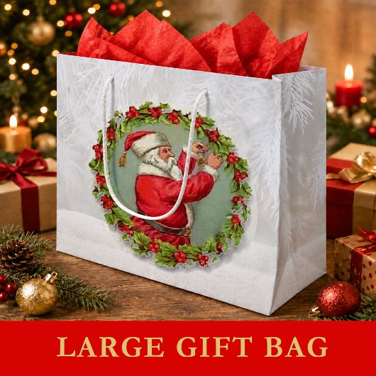 Santa in a Kreath große Geschenktasche Geschenktüte