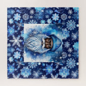Santa in Blue Puzzle (Horizontal)