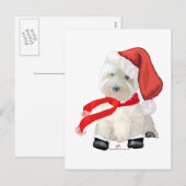 Santa in Boots Feiertagspostkarte (Vorne/Hinten)