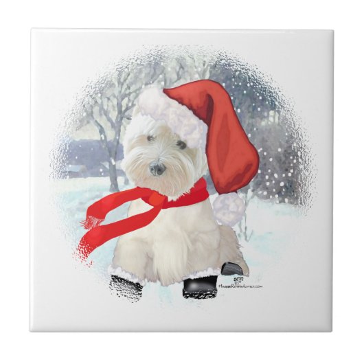Santa in Boots Fliese (Vorderseite)