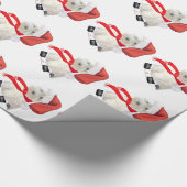 Santa in Boots Geschenkpapier (Ecke)