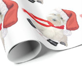 Santa in Boots Geschenkpapier (Rolleneckpunkt)