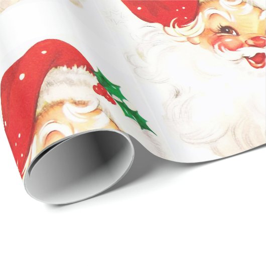 Santa in Cap Geschenkpapier (Rolleneckpunkt)