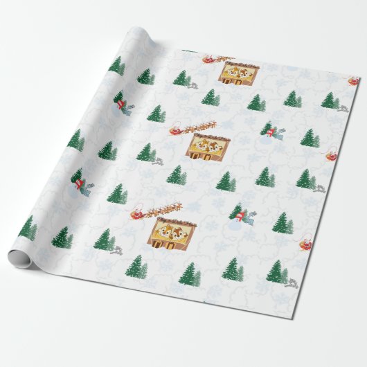 Santa in Chip & Dale Zuhause - Geschenkpacker Geschenkpapier (Ungerollt)
