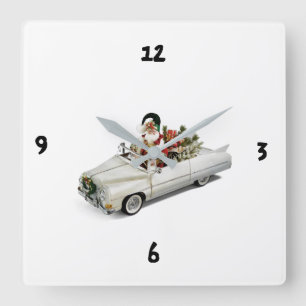 **SANTA IN CONVERTABLE** CLOCK QUADRATISCHE WANDUHR