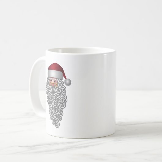 Santa in Curly Bard Weihnachten Kaffeetasse (Vorderseite Links)