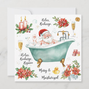 Santa in der Badewanne Spa Weihnachtsthema Feiertagskarte