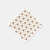 Santa in einem Goldkranz mit Weihnachtselementen Serviette (Ecke)