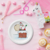 Santa in einem Kaminpapier Teller (Party)