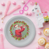 Santa in einem Kranzpapier Teller (Party)