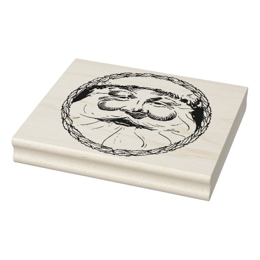 Santa in einem Leuchtring-Bilderrahmen Gummistempel (Stempel)