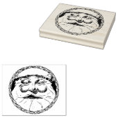 Santa in einem Leuchtring-Bilderrahmen Gummistempel (Stempel)