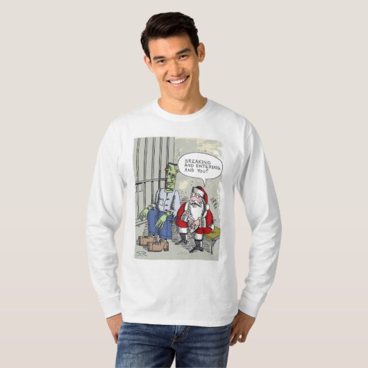 Santa In Gefängnis langärmeliges Shirt (Vorne ganz)
