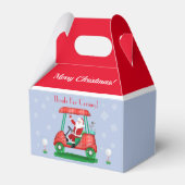 Santa in Golf Cart Frohe Weihnachten Geschenkschachtel (Rückseite)