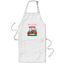 Santa in Golf Cart Frohe Weihnachten