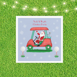 Santa in Golf Cart Weihnachtsnachtsnacht Papier Na Serviette