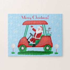 SANTA IN GOLFKARTENCHRISTMAS MIT SCHNEEFLAKEN PUZZLE