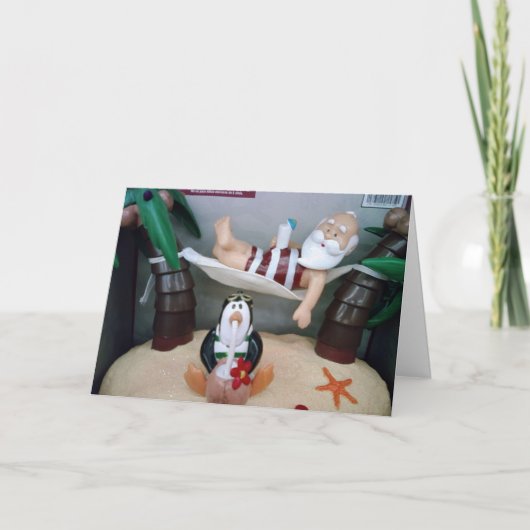 SANTA IN HAMMOCK FEIERTAGSKARTE (Vorderseite)