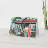 Santa in Hawaiian Weihnachten Karte (Vorderseite)