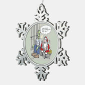 Santa In Jail pewter snowflake ornament (Rechts)