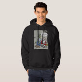 Santa in Jail Schwarz gekleidetes Sweatshirt (Vorne ganz)