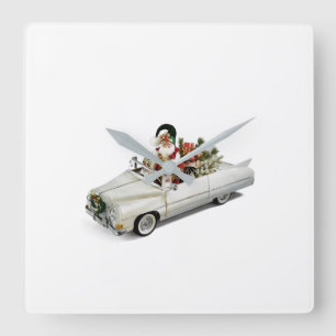 **SANTA IN KONVERTIERBAR** CLOCK QUADRATISCHE WANDUHR