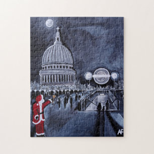 Santa in London Gemälde von Alfred Fox Puzzle