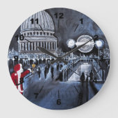 Santa in London Painting by Alfred Fox Große Wanduhr (Vorderseite)