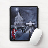 Santa in London Painting by Alfred Fox Mousepad (Mit Mouse)