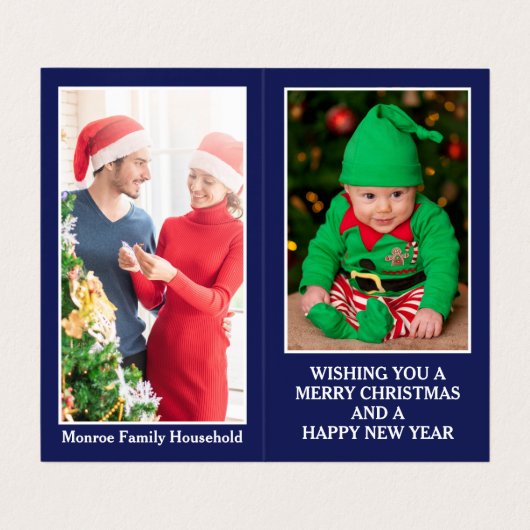 Santa in Madrid, Foto Weihnachtskarte Visitenkarten (Innenseite Aufgefaltet)