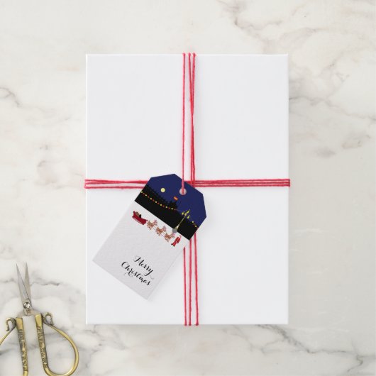 Santa in Madrid Weihnachtsgeschenke Tags Geschenkanhänger (Mit Garn)