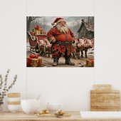 Santa in mittelalterlicher Zeit Poster (Küche)