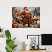 Santa in mittelalterlicher Zeit Poster (Heimbüro)