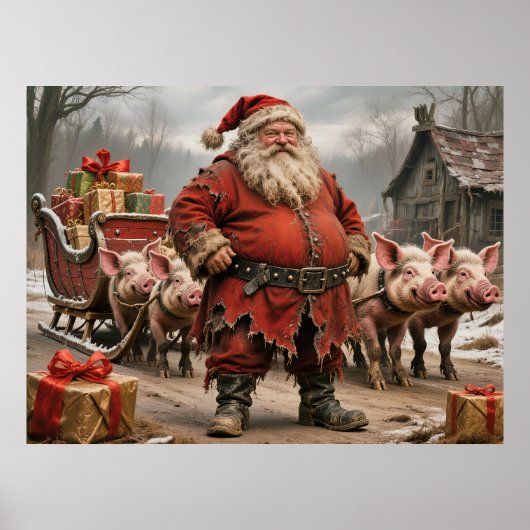 Santa in mittelalterlicher Zeit Poster (Vorne)