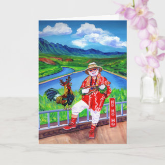 Santa in Paradise Kauai Mele Kalikimaka Weihnachte Karte