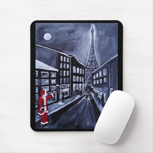 Santa in Paris Gemälde von Alfred Fox Mousepad (Mit Mouse)