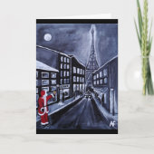 Santa in Paris Malerei von Alfred Fox Karte (Vorderseite)