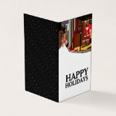 Santa in Paris, Weihnachtskarte für das Foto Visitenkarten (Vorderseite)