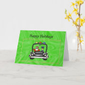 Santa in Police Car Weihnachtskarte Karte (Gelbe Blume)