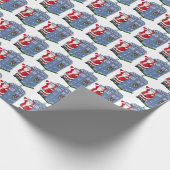 Santa in Police Telefonkabine Packapper Geschenkpapier (Ecke)